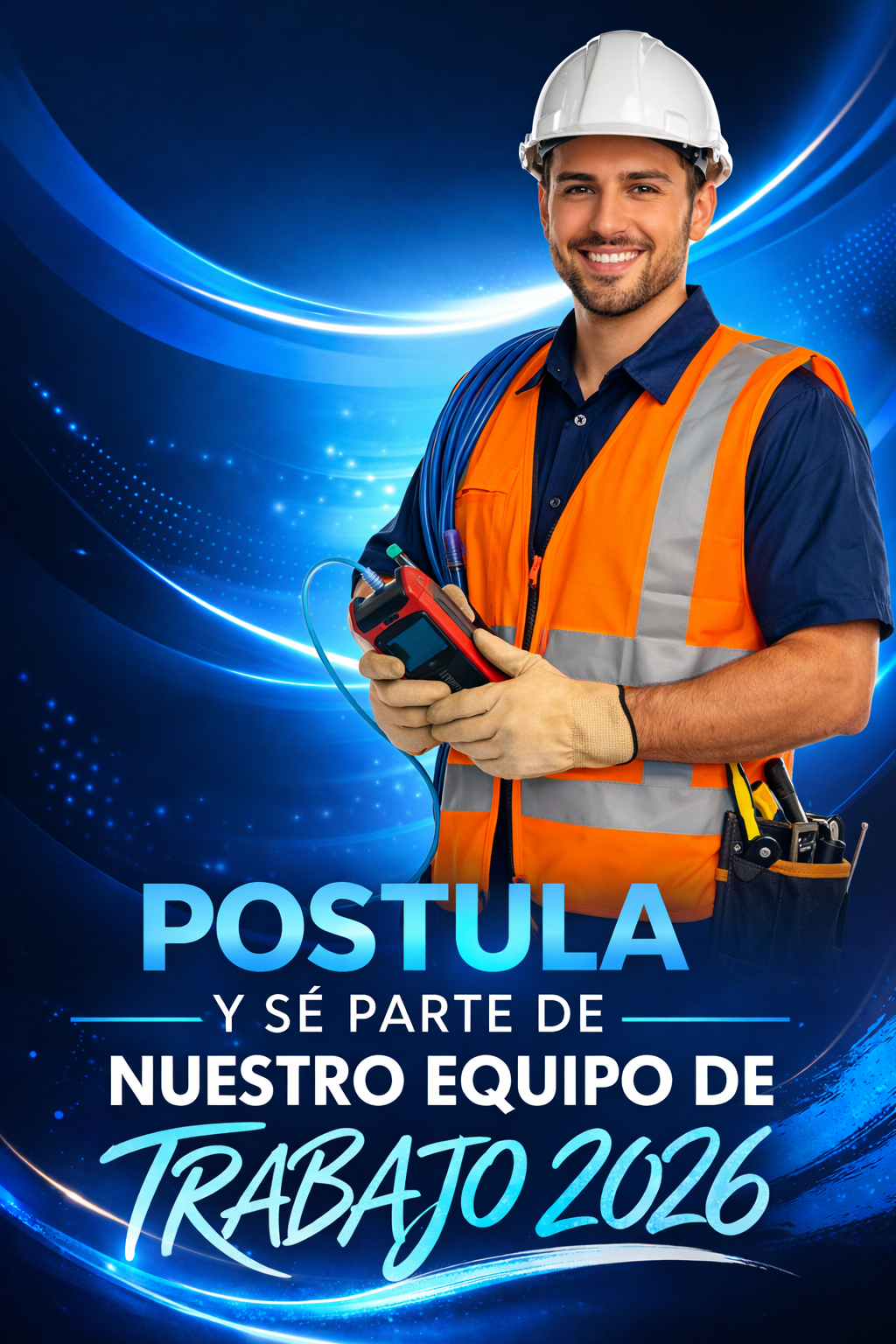 Técnico de FastNet Perú instalando fibra óptica en campo